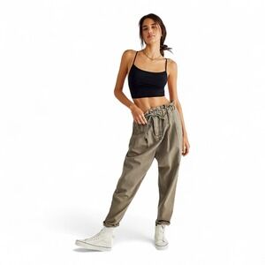 Free People Pleated Trousers Margate Green‎ Size S